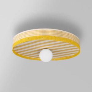 Grace Stripes Yellow ceiling lamp with fabric shade