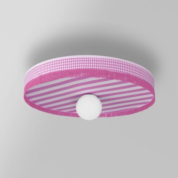 Grace Stripes Pink ceiling lamp with fabric shade