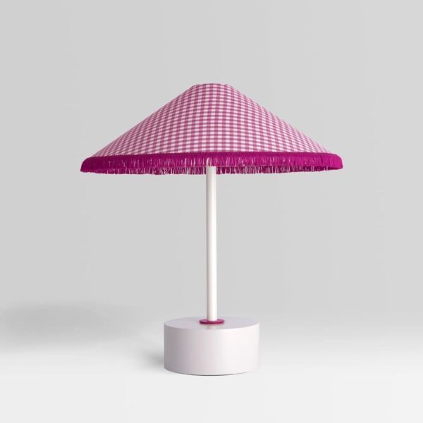 Vichy pink table lamp with fabric shade – Gropius®