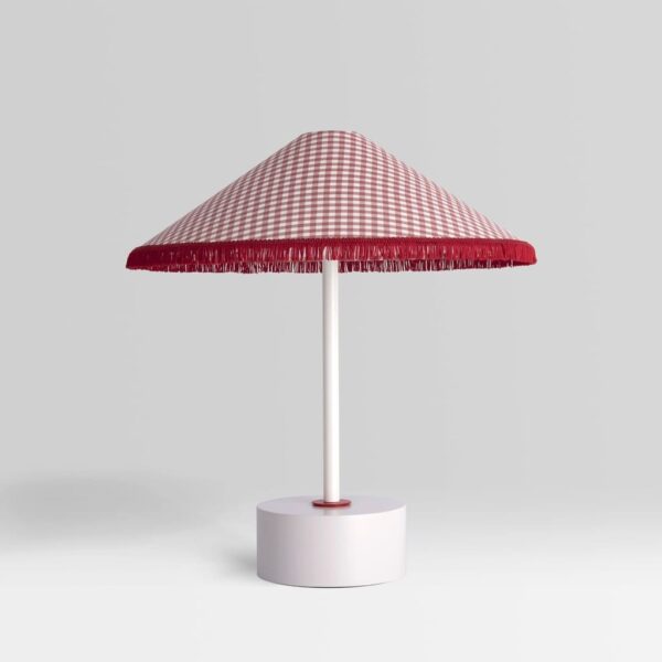 Vichy red table lamp with fabric shade – Gropius®