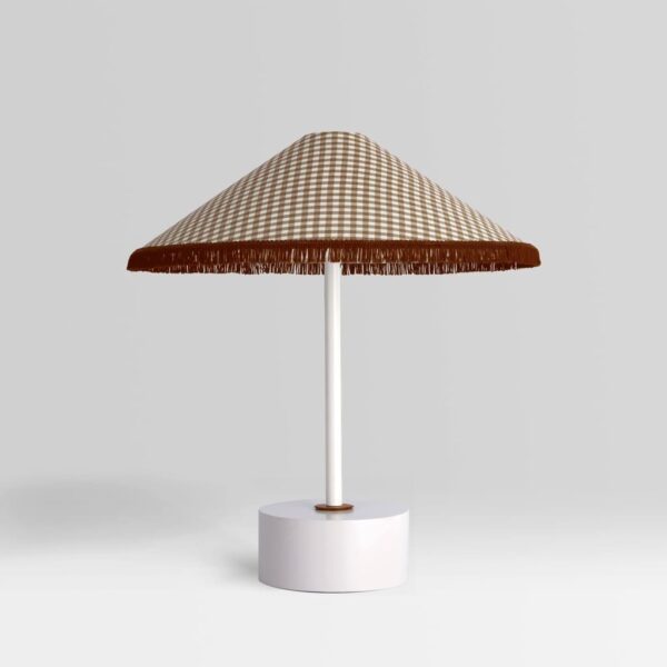 Vichy brown table lamp with fabric shade – Gropius®