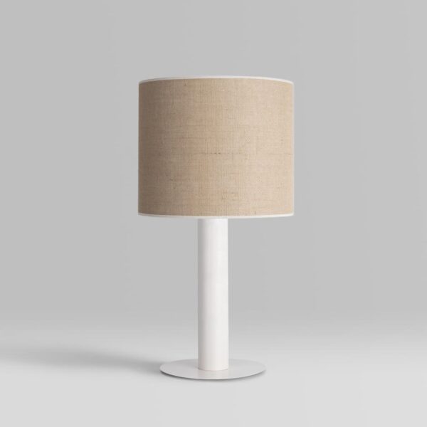 Sach natural all white table lamp – linen shade – Gropius®
