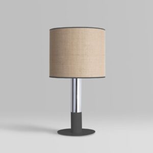 Sach natural black table lamp with linen shade – Gropius®
