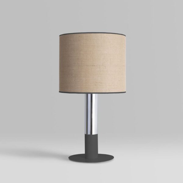 Sach natural black table lamp with linen shade – Gropius®