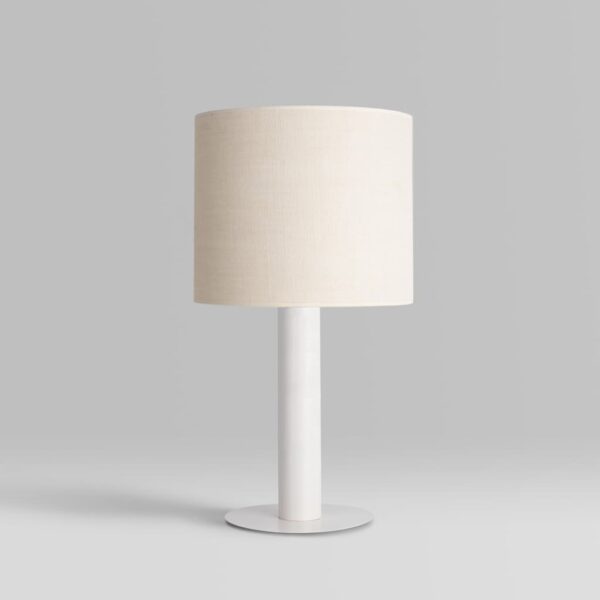 Sach off all white table lamp with linen shade – Gropius®