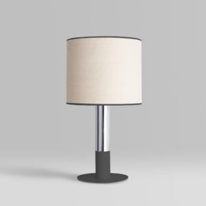 Sach off black table lamp with linen shade – Gropius®