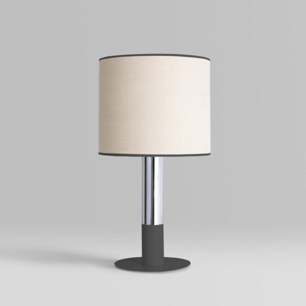 Sach off black table lamp with linen shade – Gropius®