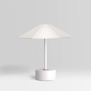 pleated silk lamp with lacquered metal base – Umbrella by Gropius®