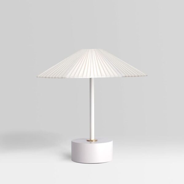 pleated silk lamp with lacquered metal base – Umbrella by Gropius®